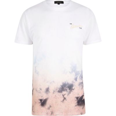White and pink outsiders fade tie dye T-shir
